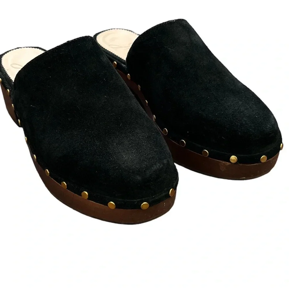 J. Crew Black Suede  Dakota Clogs size 7 - Picture 2 of 9